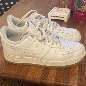 Nike Air Force 1 White Leather Sneakers